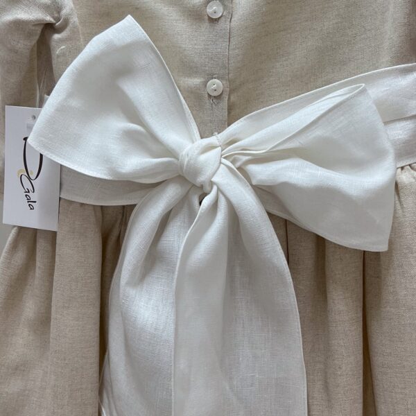 Vestido de lino algodón jaspe - Imagen 3