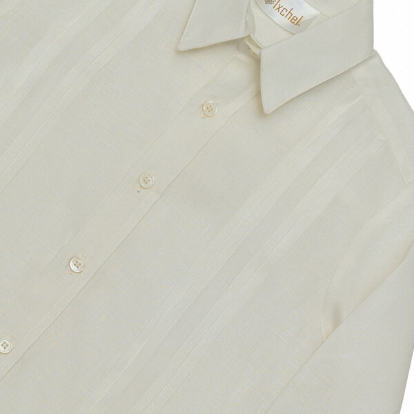 Camisa en lino con alforzas anchas manga larga - Imagen 3