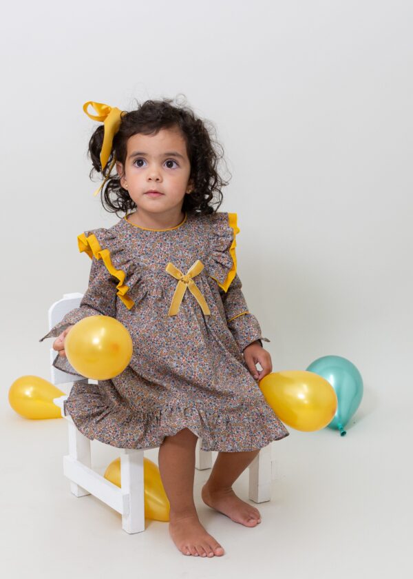 Vestido de algodón estampado de flores - Imagen 3