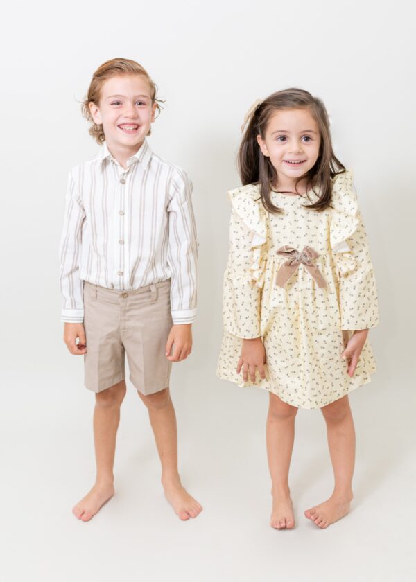 Conjunto camisa de lino viscosa con bermuda de gabardina - Imagen 4
