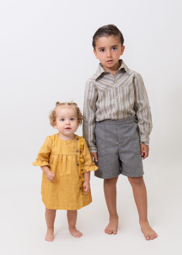 Conjunto camisa de lino con bermuda de lana - Imagen 4