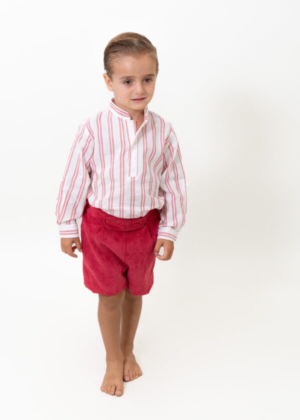 Conjunto camisa de lino viscosa con bermuda de pana - Imagen 3
