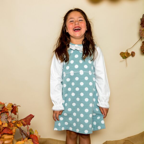 Jumper verde con lunares blancos