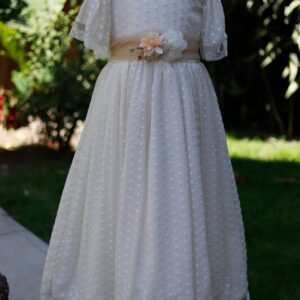 Vestido de poliester bordado de lunares
