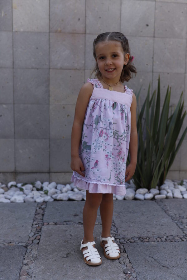 Vestido de algodón rosa - Imagen 3