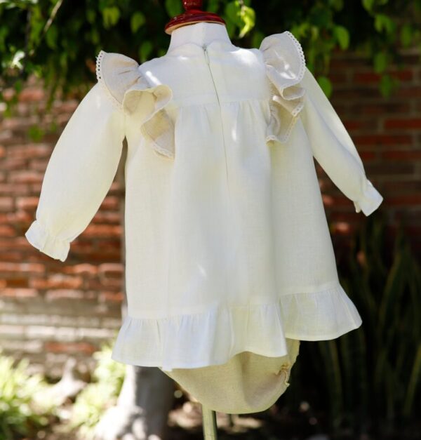 Ropón vestido corto de lino - Imagen 3