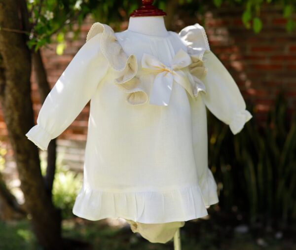 Ropón vestido corto de lino - Imagen 2