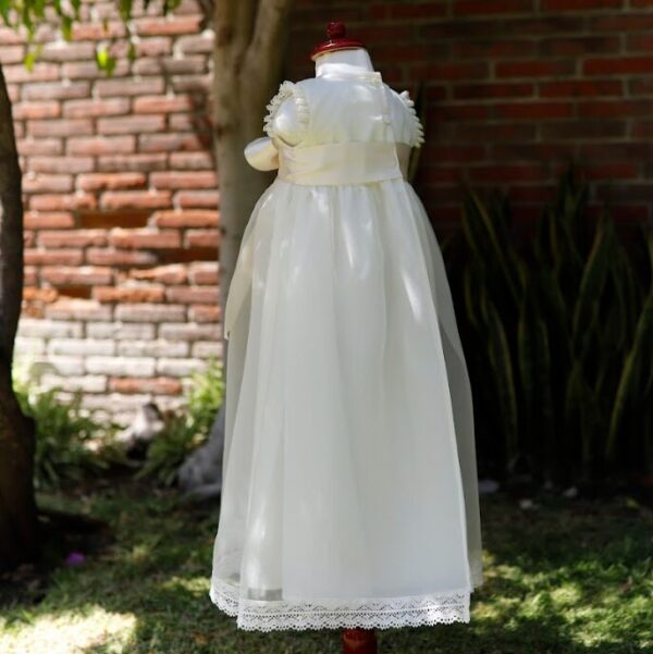 Ropón niña vestido largo de organza - Imagen 2