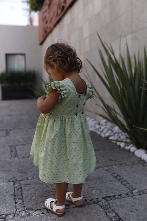 Vestido de algodón verde - Imagen 4