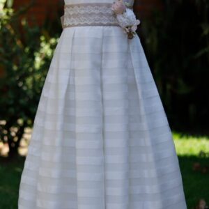 Vestido de seda viscosa de rayas