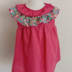 Vestido de lino rosa